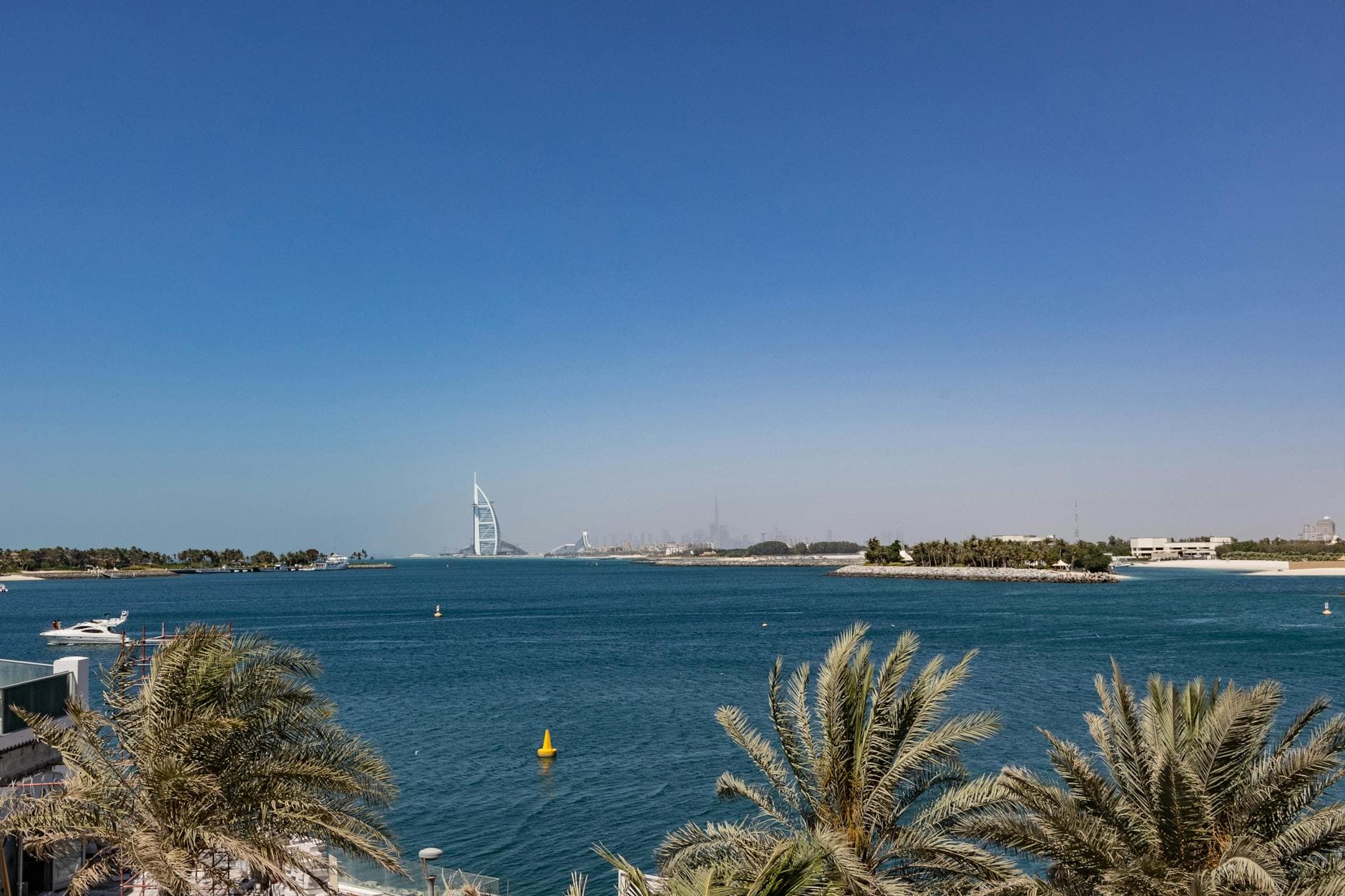 Elegant seaside view of Burj Al Arab and the Persian Gulf in Dubai.