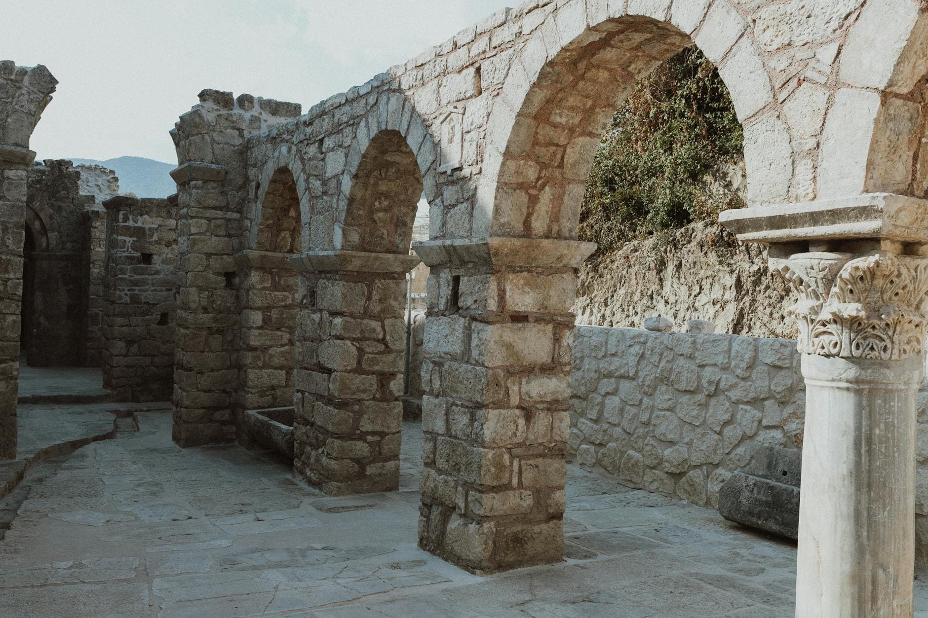 Historic stone arches in Demre, revealing ancient architectural beauty.