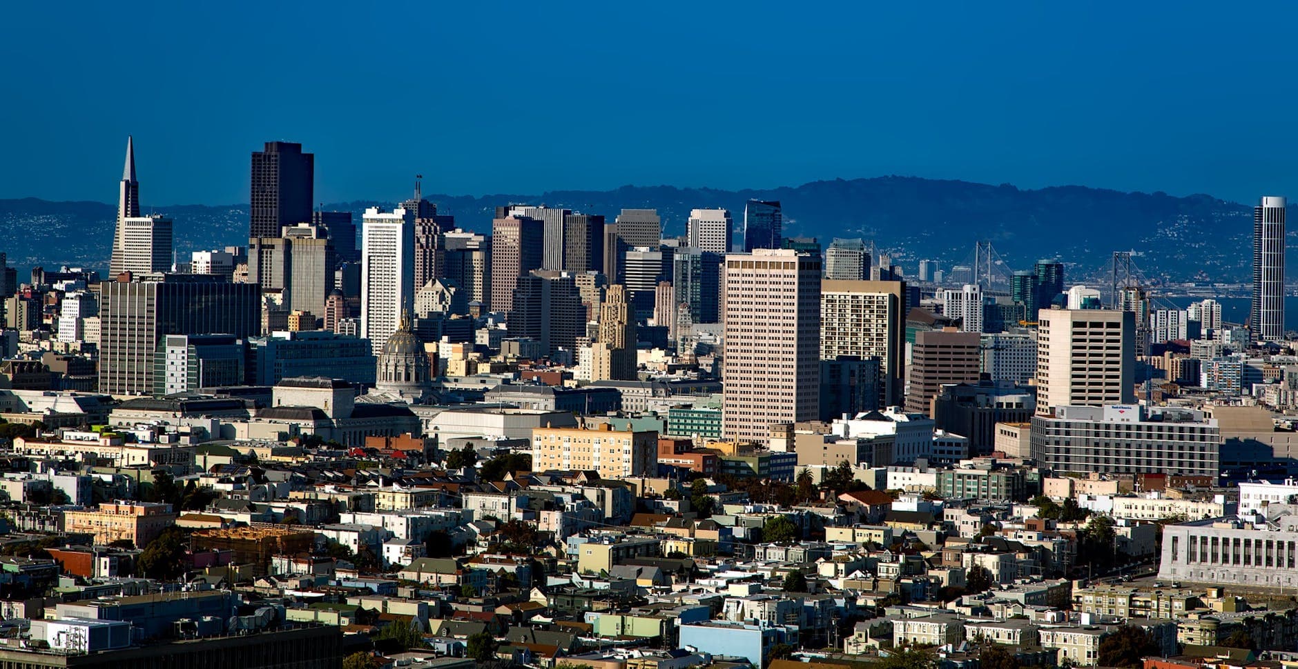 Breathtaking view of San Francisco skyline featuring the iconic Transamerica Pyramid.