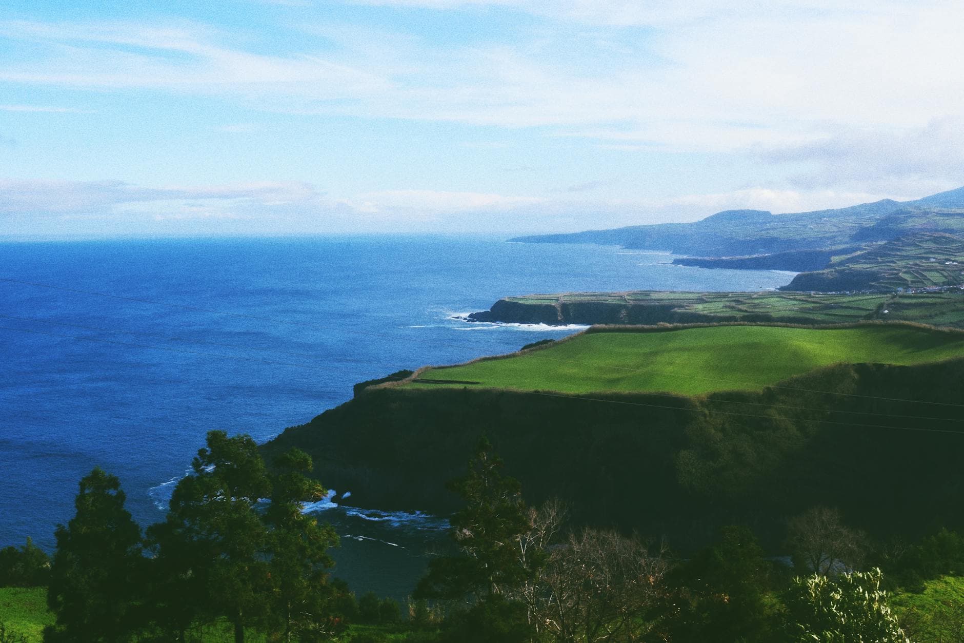Stunning coastal landscape view of Ponta Delgada in the Azores, Portugal.