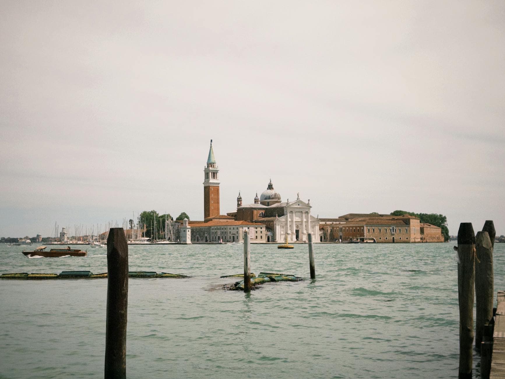 Stunning view of San Giorgio Maggiore in Venice, showcasing historic architecture across a serene waterfront.
