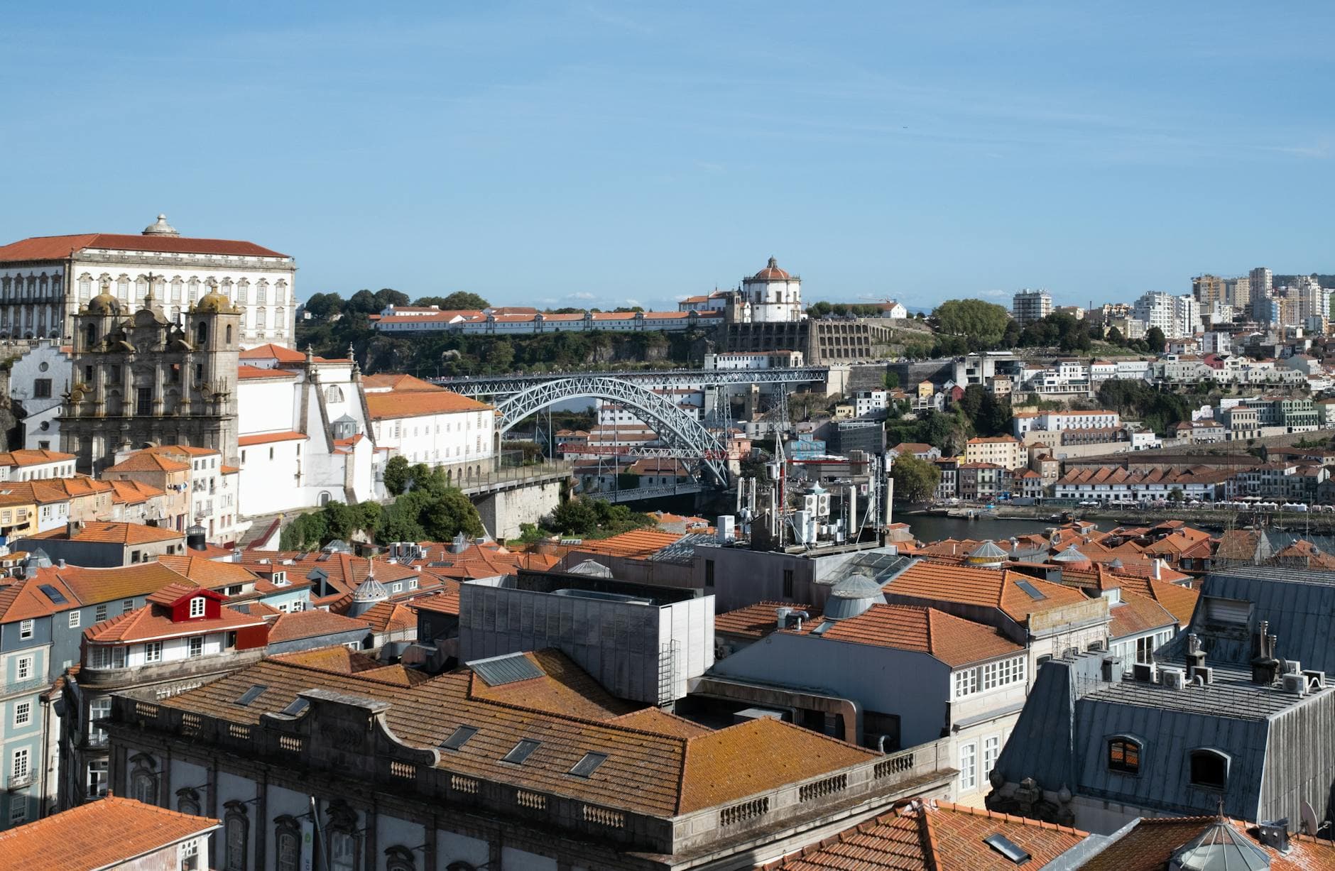 Discover the historic beauty of Porto, Portugal, featuring the iconic Dom Luís I Bridge.