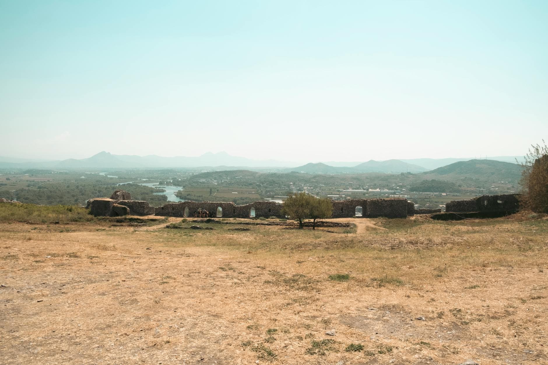 Explore the picturesque Shkodër Castle ruins with stunning landscapes in Albania.