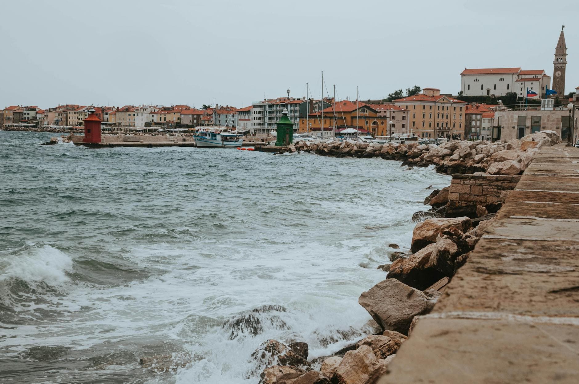 Explore the historic coastal town of Piran with its picturesque seaside views and charming architecture.