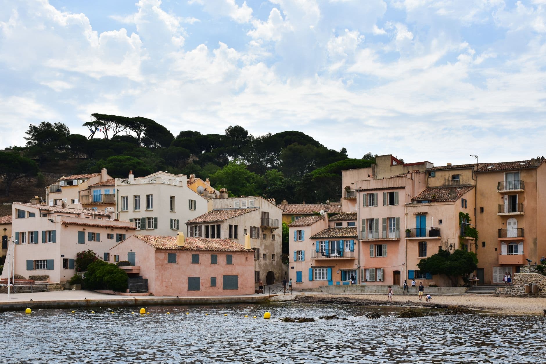 Picturesque view of colorful coastal buildings in Provence-Alpes-Côte d'Azur, France.