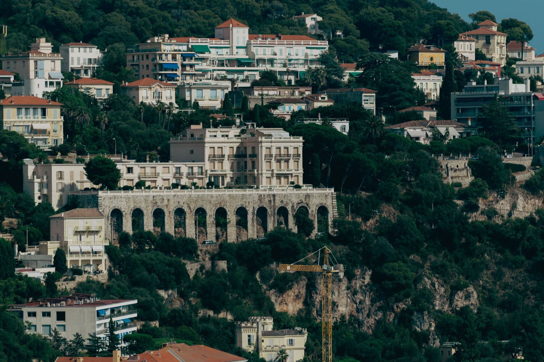 Explore the stunning coastal architecture of Nice, France, with this picturesque hillside view.