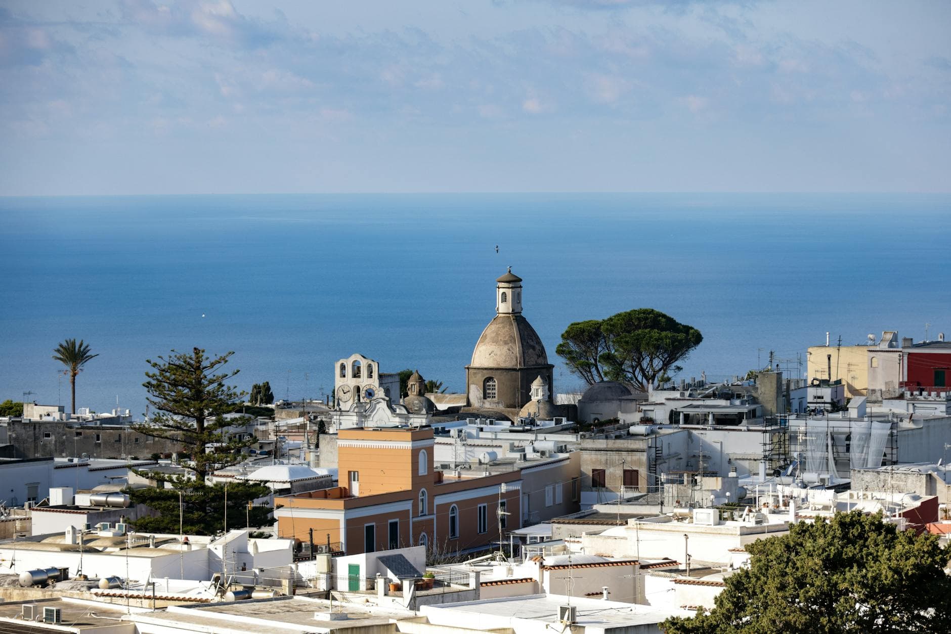 Captivating aerial view of Locorotondo's coastal charm and historic architecture.